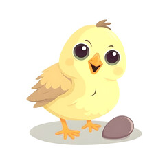 Vibrantly colored clipart of a joyful baby chick