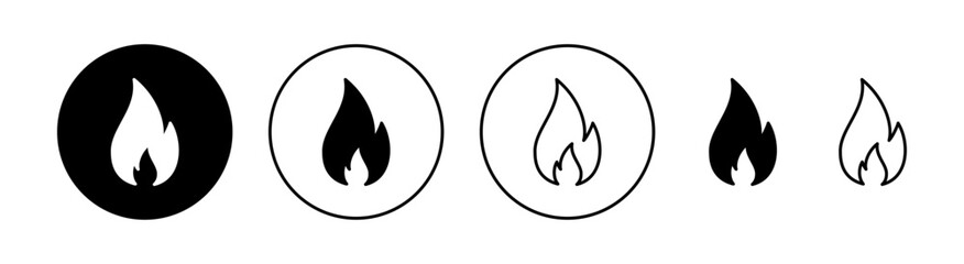 Fire icon set for web and mobile app. fire sign and symbol