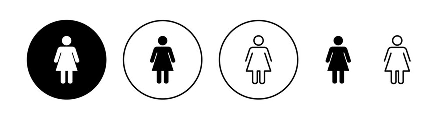 Female icon set for web and mobile app. woman sign and symbol