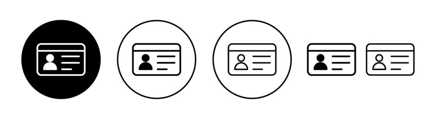 License icon set for web and mobile app. ID card icon. driver license, staff identification card