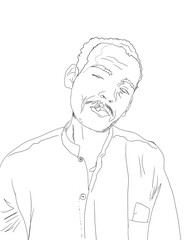 sketch of man in classic style on white background