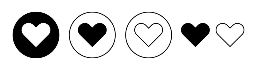 Love icon set for web and mobile app. Heart sign and symbol. Like icon vector.