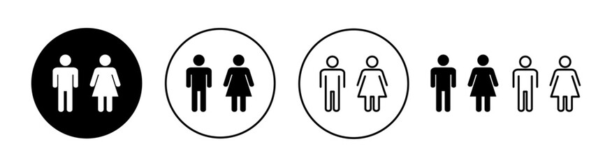 Man and woman icon set  for web and mobile app. male and female sign and symbol. Girls and boys