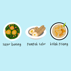 Set Of Indonesian Food Illustration 