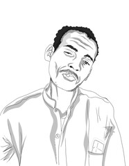 sketch of man in classic style on white background