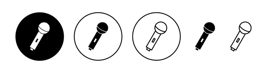 Microphone icon set for web and mobile app. karaoke sign and symbol