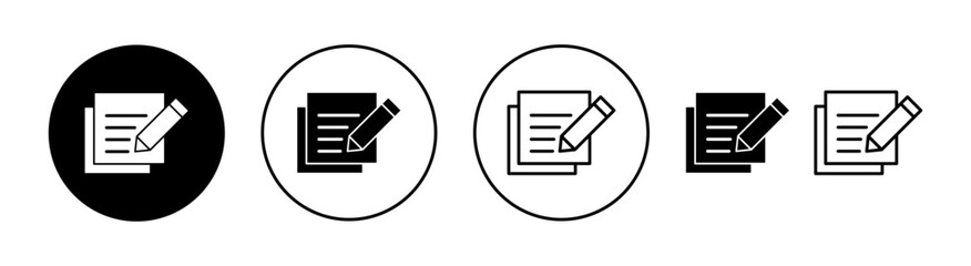 Note icon set for web and mobile app. notepad sign and symbol