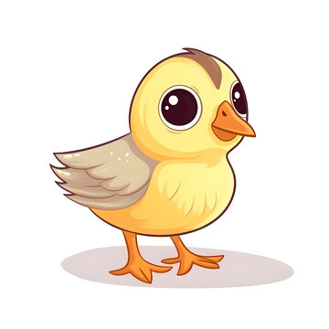 Delightful illustration of a colorful baby chick