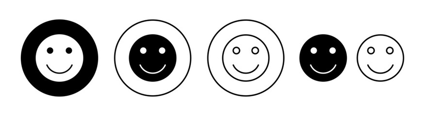 smile icon set for web and mobile app. smile emoticon icon. feedback sign and symbol