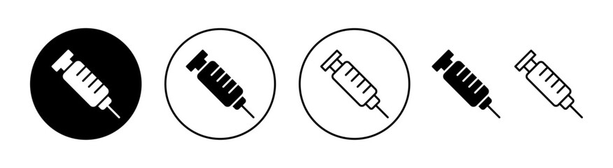 Syringe icon set for web and mobile app. injection sign and symbol. vaccine icon
