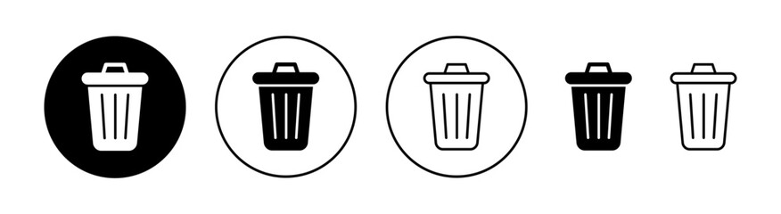 Trash icon set for web and mobile app. trash can icon. delete sign and symbol.