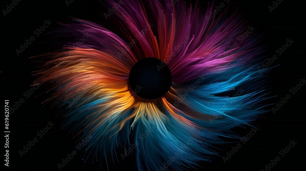 Poster a vibrant object against a dark background