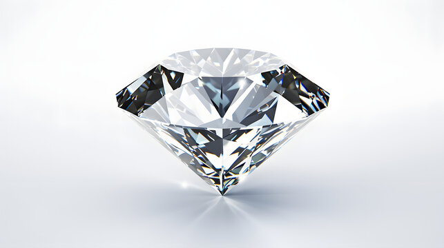 A diamond displayed on a white surface
