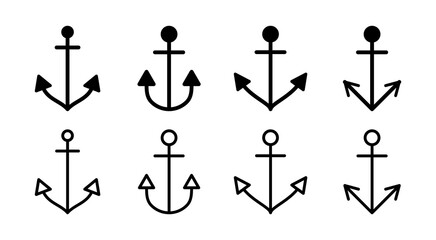 Anchor icon set illustration. Anchor sign and symbol. Anchor marine icon.