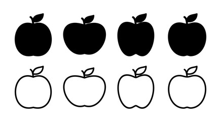 Apple icon set illustration. Apple sign and symbols for web design.