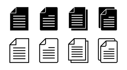 Document icon set illustration. Paper sign and symbol. File Icon