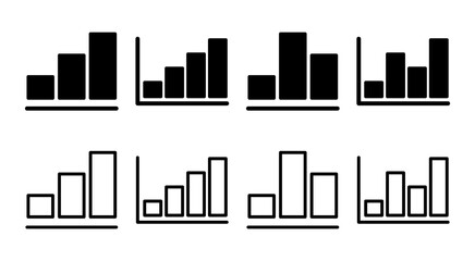Growing graph Icon set illustration. Chart sign and symbol. diagram icon