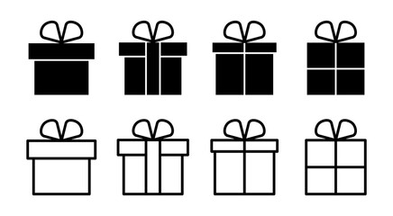 Gift icon set illustration. gift sign and symbol. birthday gift