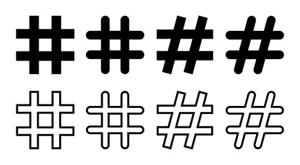 Hashtag icon set illustration. hashtag sign and symbol