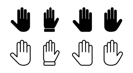 Hand icon set illustration. hand sign and symbol. hand gesture