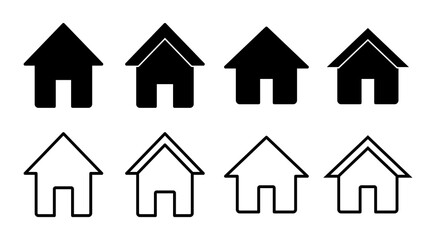 Home icon set illustration. House sign and symbol