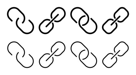 Link icon set illustration. Hyperlink chain sign and symbol