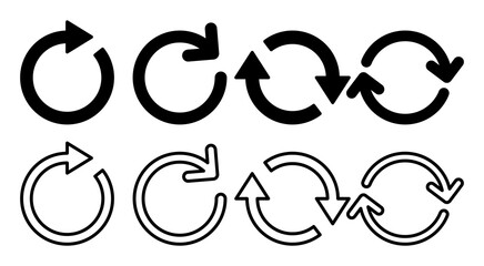 Refresh icon set illustration. Reload sign and symbol. Update icon.