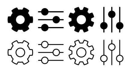 setting Icon set illustration. Cog settings sign and symbol. Gear Sign