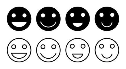 smile icon set illustration. smile emoticon icon. feedback sign and symbol