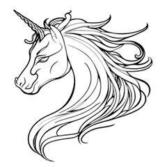 horse/unicorn head vector