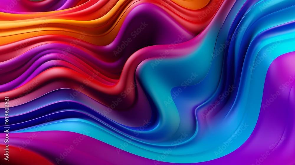 Poster A vibrant and abstract background with flowing and colorful wavy lines