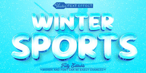 Ice Winter Sport Vector Editable Text Effect Template