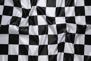 Checkered satin fabric as background, closeup view