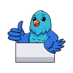 Cute forpus parrotlet bird cartoon giving thumb up