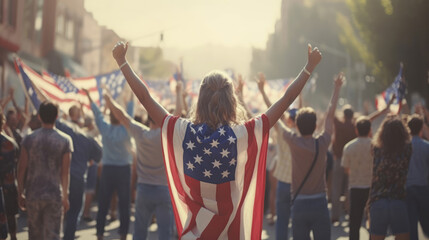 Obraz na płótnie Canvas People celebrating US independence day