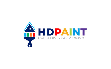 Illustration of graphic vector colors of professional paint company logo design template
