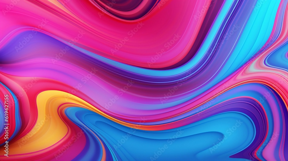 Poster a vibrant and dynamic wavy pattern on a colorful background