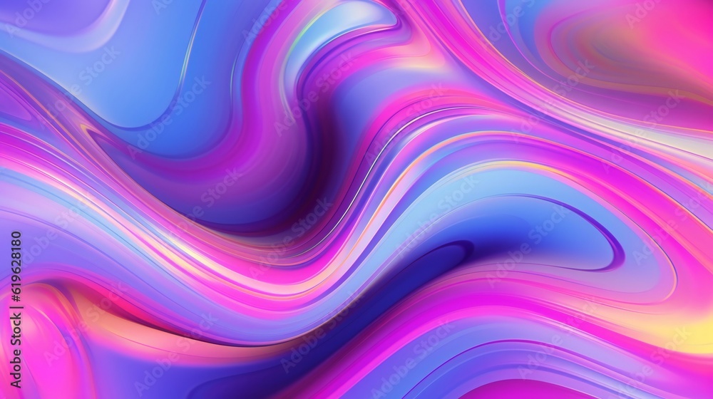 Poster A vibrant and dynamic wavy design on a colorful background