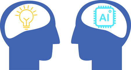 AI or Artificial intelligence icon  different  light bulb ideas icon design