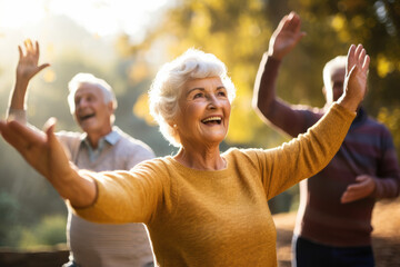 Candid capture of joyful senior citizens enjoying companionship at a social club, Generative AI