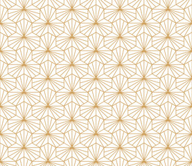Luxury seamless geometric pattern with gold hexagon shape and line, png isolated on transparent background.