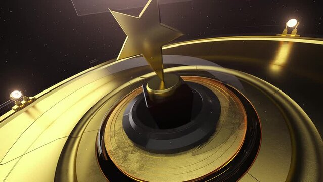 award 3d golden animation background. 3d award golden template