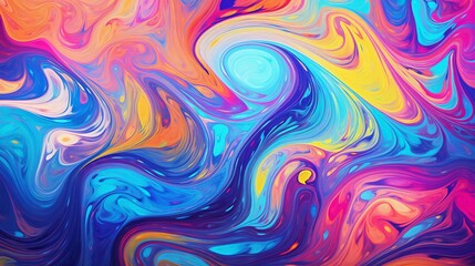 A vibrant and colorful abstract background with swirling patterns and a burst of colors