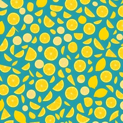citrus vector design that combines the lemons with a playful pop art style, creating a uniquely vibrant and energetic pattern.
