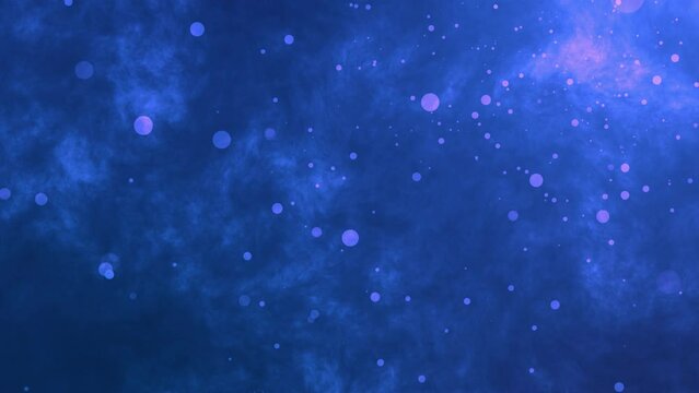 Blue light bokeh glitter background. Abstract animation wallppaer. 