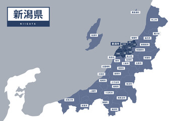 地図（地名入り）-新潟県