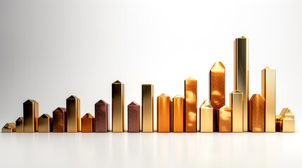 Eye-catching 3D-Rendered Bar Chart - A Metaphoric Representation of Financial Growth and Competition