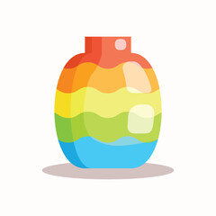 Rainbow Colored Shiny Vase Vector