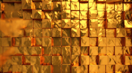  Golden shiny wall, abstract background texture 