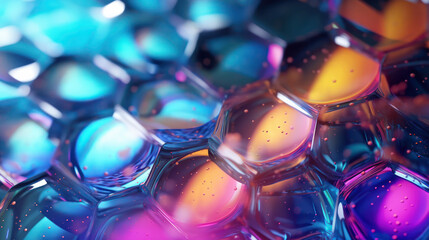 Abstract multicolored background of glass hexagons